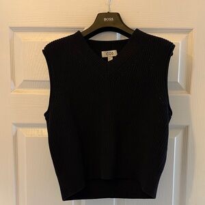 COS Black Knit V-Neck Sleeveless Sweater Vest